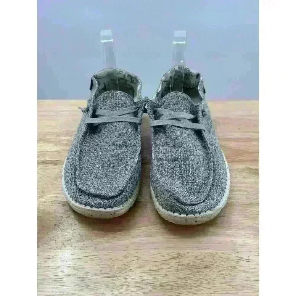 Heydude Women's Wendy Slip On Sneaker L Linen Iron Gray Size‎ 10